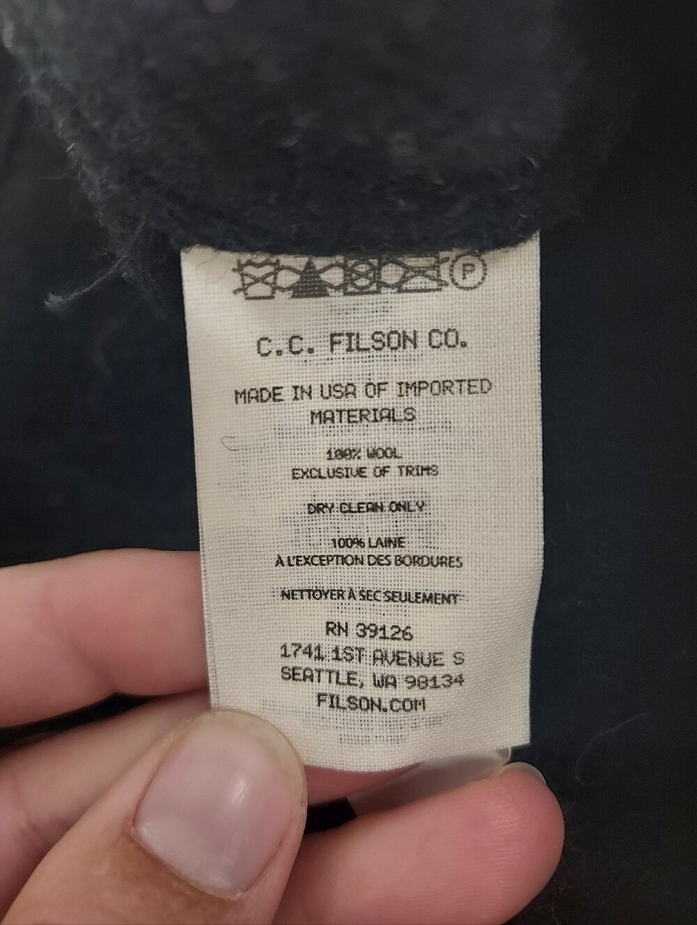 Filson Black Wool Work Vest with Button Front - Picture 5 of 5